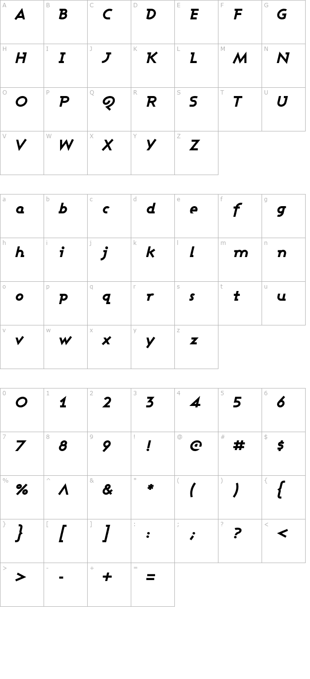 ashby-extra-bold-italic character map