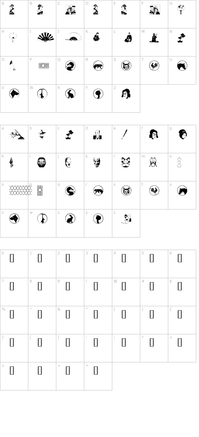 asian-dings character map