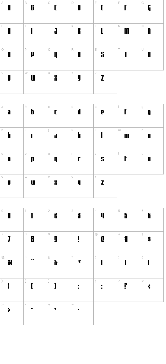 asimov-sans character map