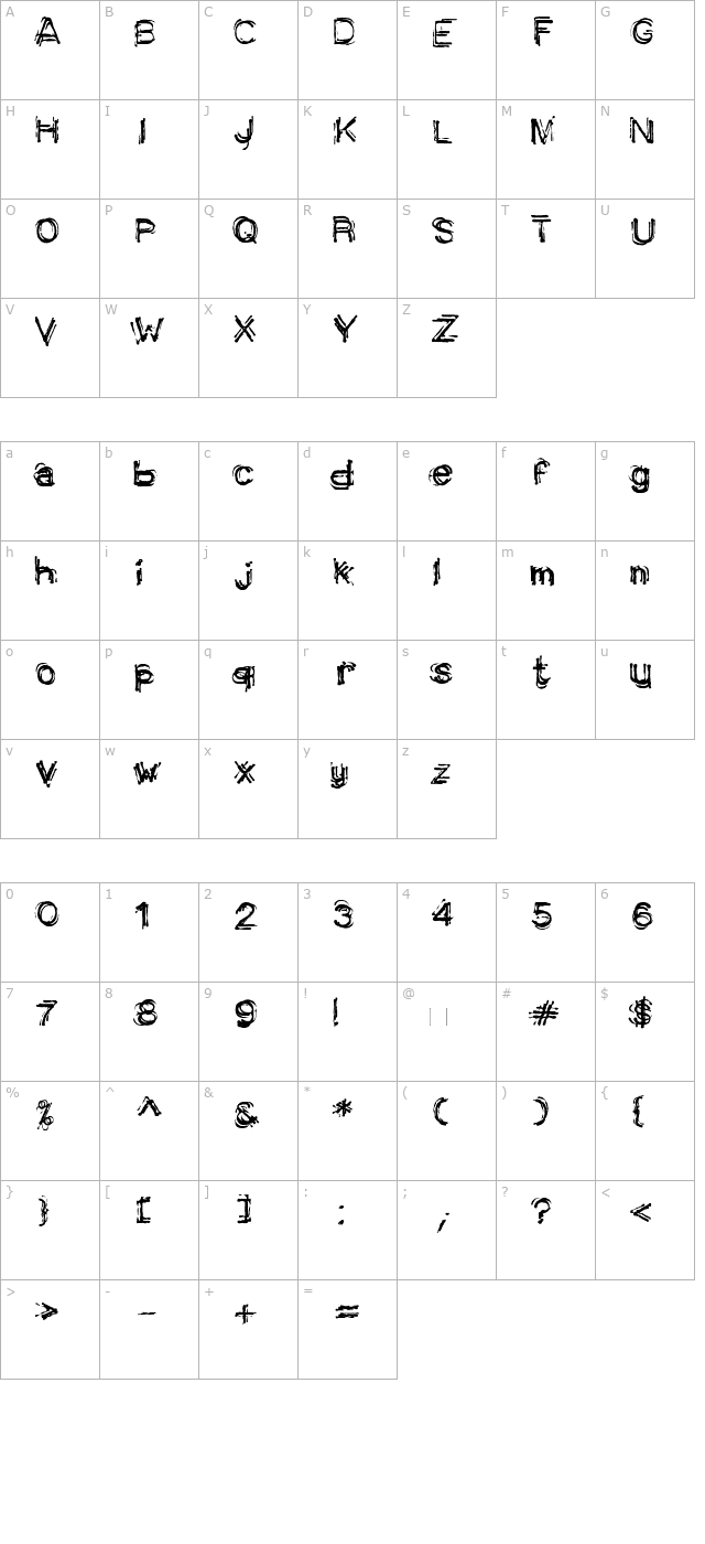 Aspera character map