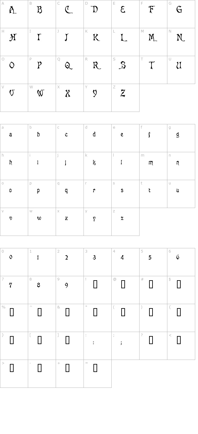 asphodel character map