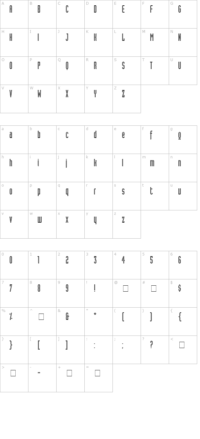 assembly-outline-ssi-alternate character map