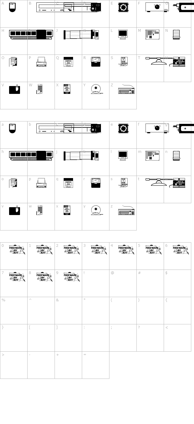 Assorted Computer Stuff JL character map