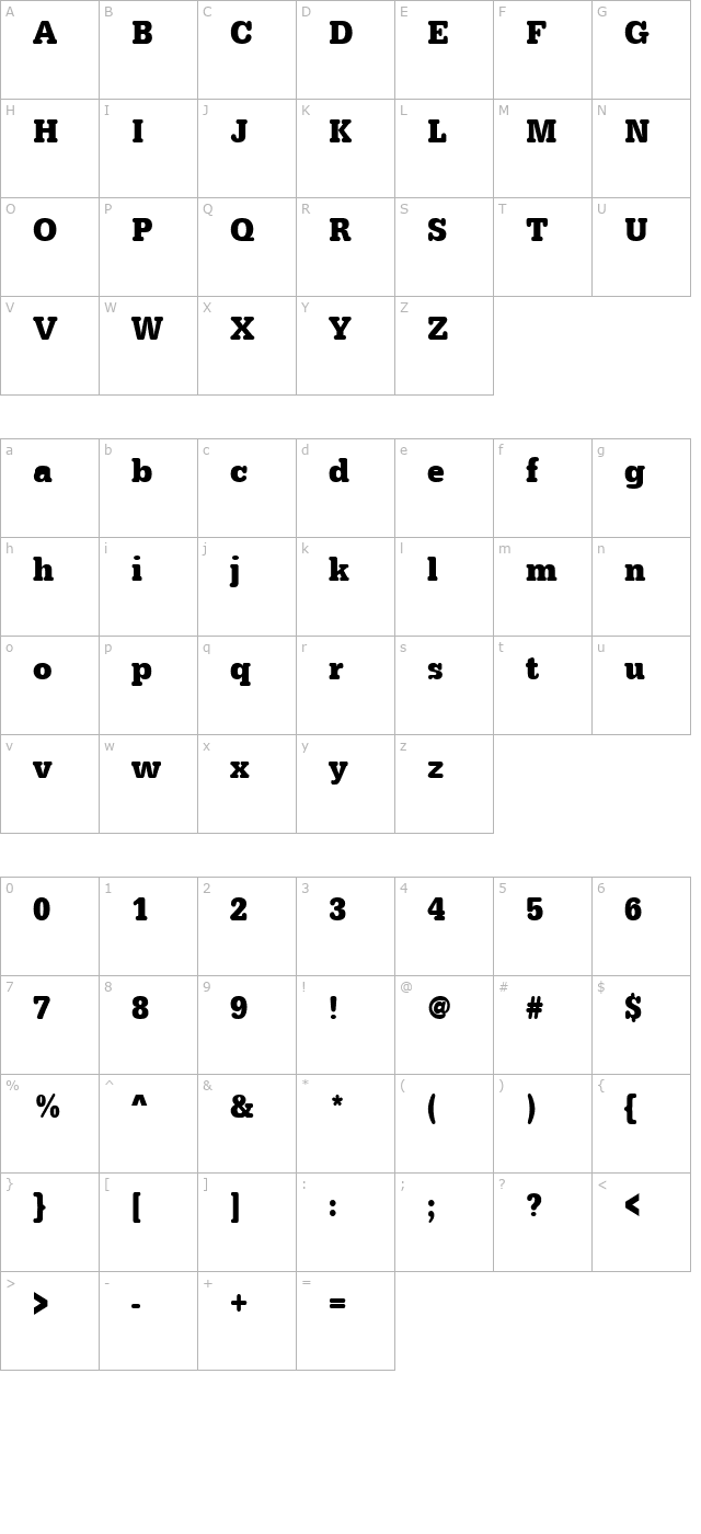 AstridBeckerNarrow Bold character map