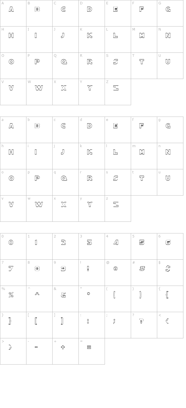 astrooutline character map