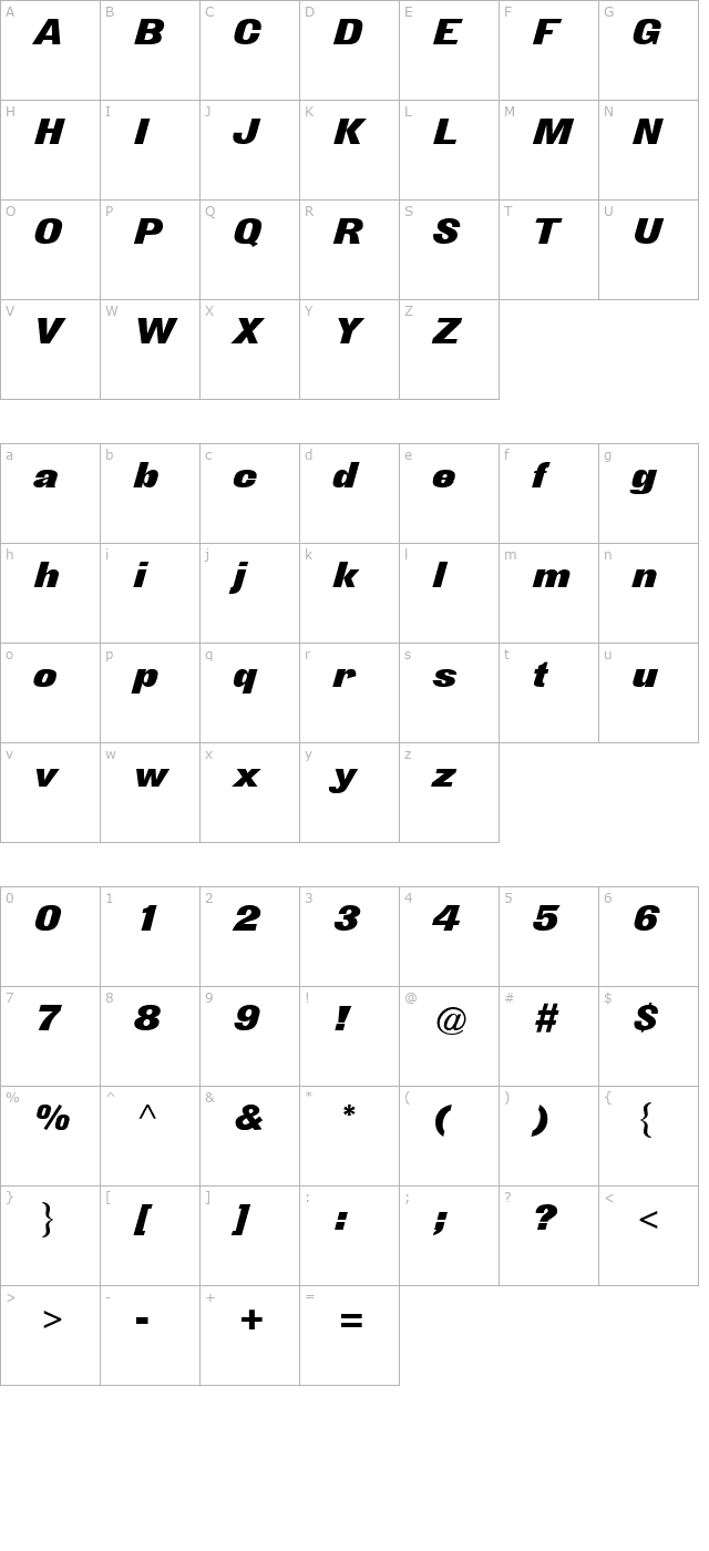 at-derek-italic character map