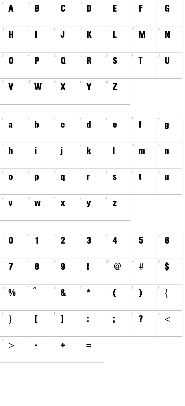 AtkinsCond-Bold character map