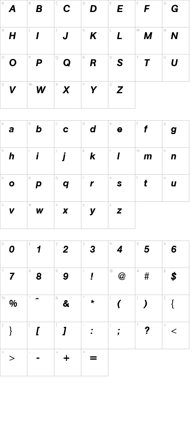 AtkinsMedium-RegularItalic character map