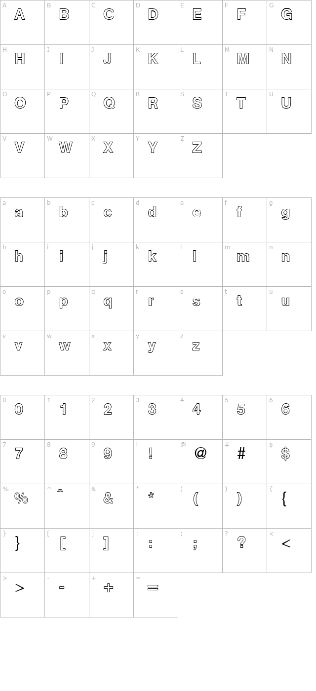 AtkinsOutlineMedium-Regular character map