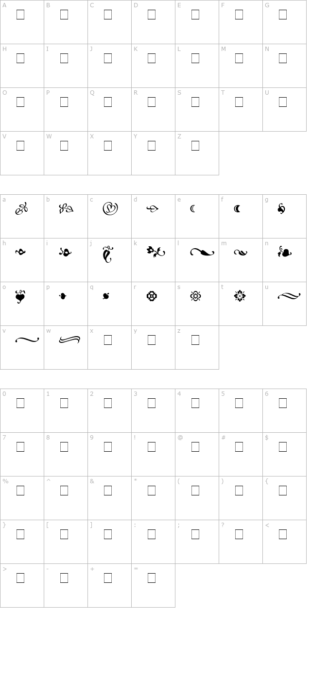 Atlantix Ornaments SSi character map