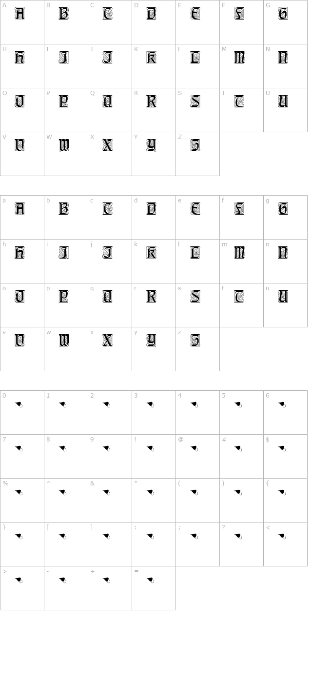 augsburger-initials character map