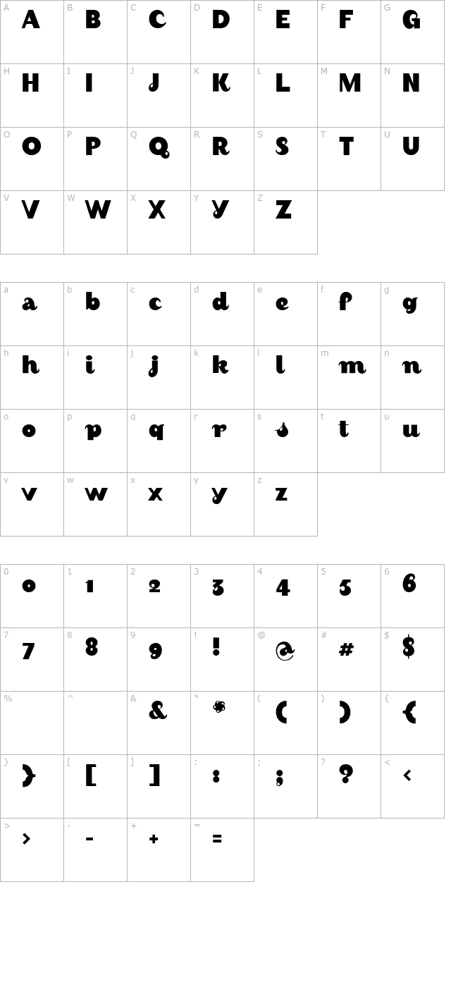 August-Black character map