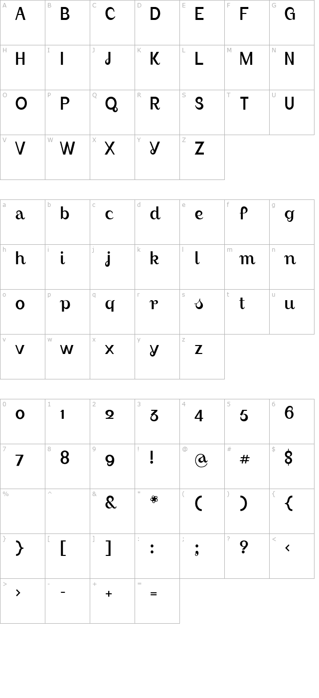 august-light character map