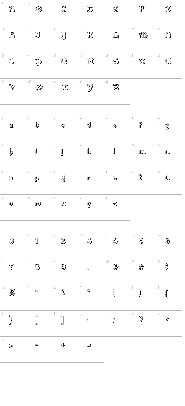 augusta-shadow character map