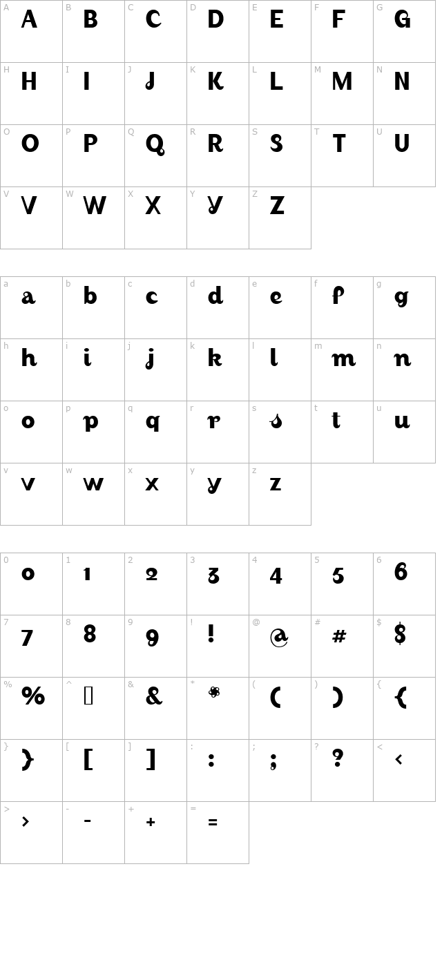 AugustMedium character map