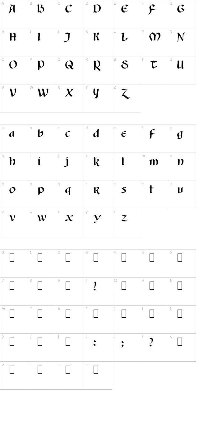 AuntJudy character map