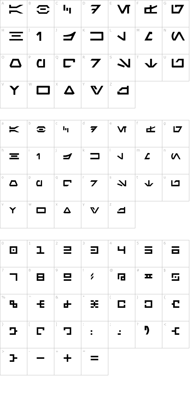 aurabesh character map