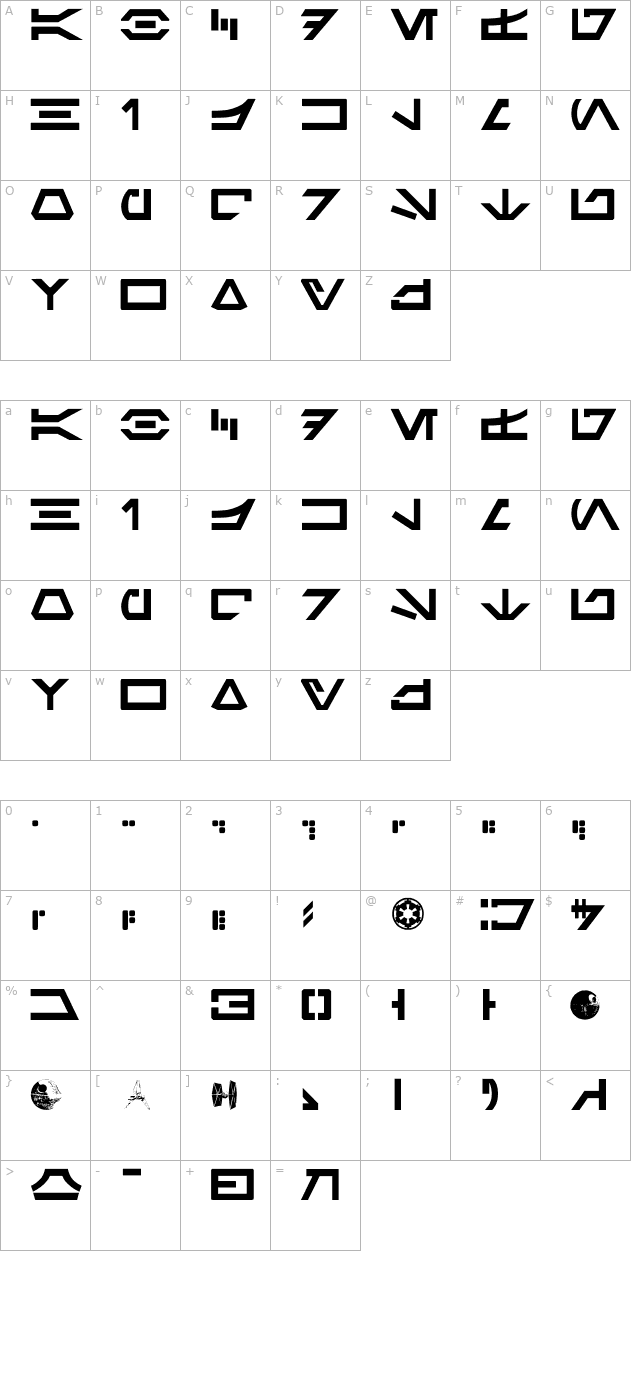 aurek-besh character map