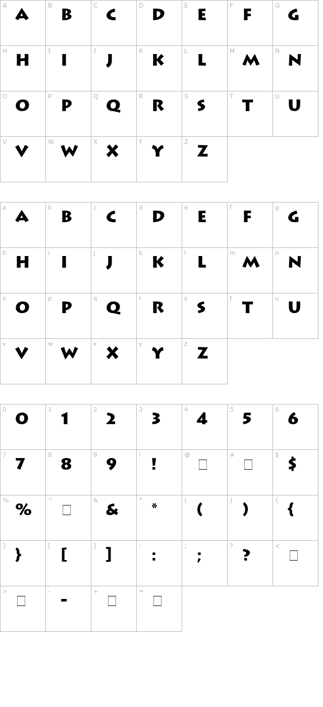 Austere Black SSi Black character map