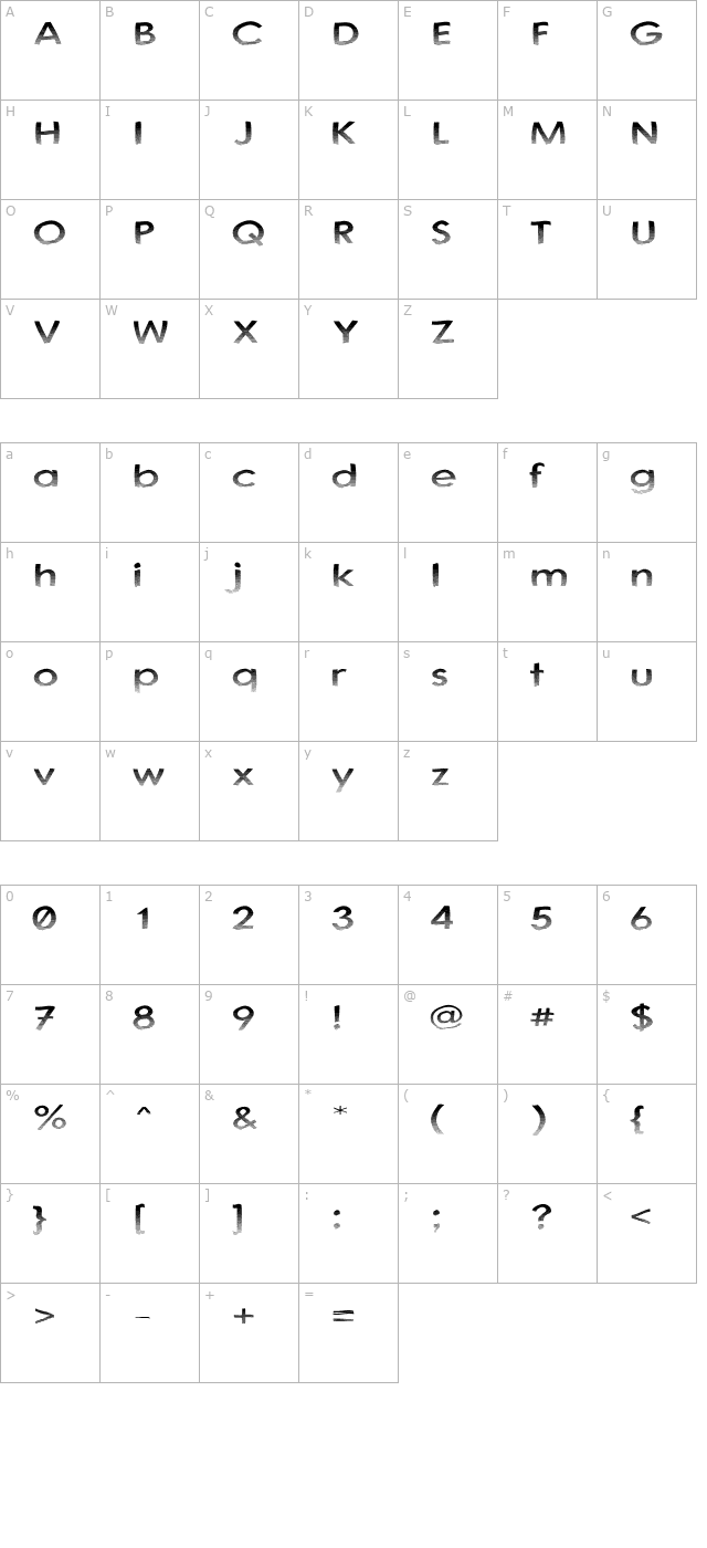 australian-sunset character map