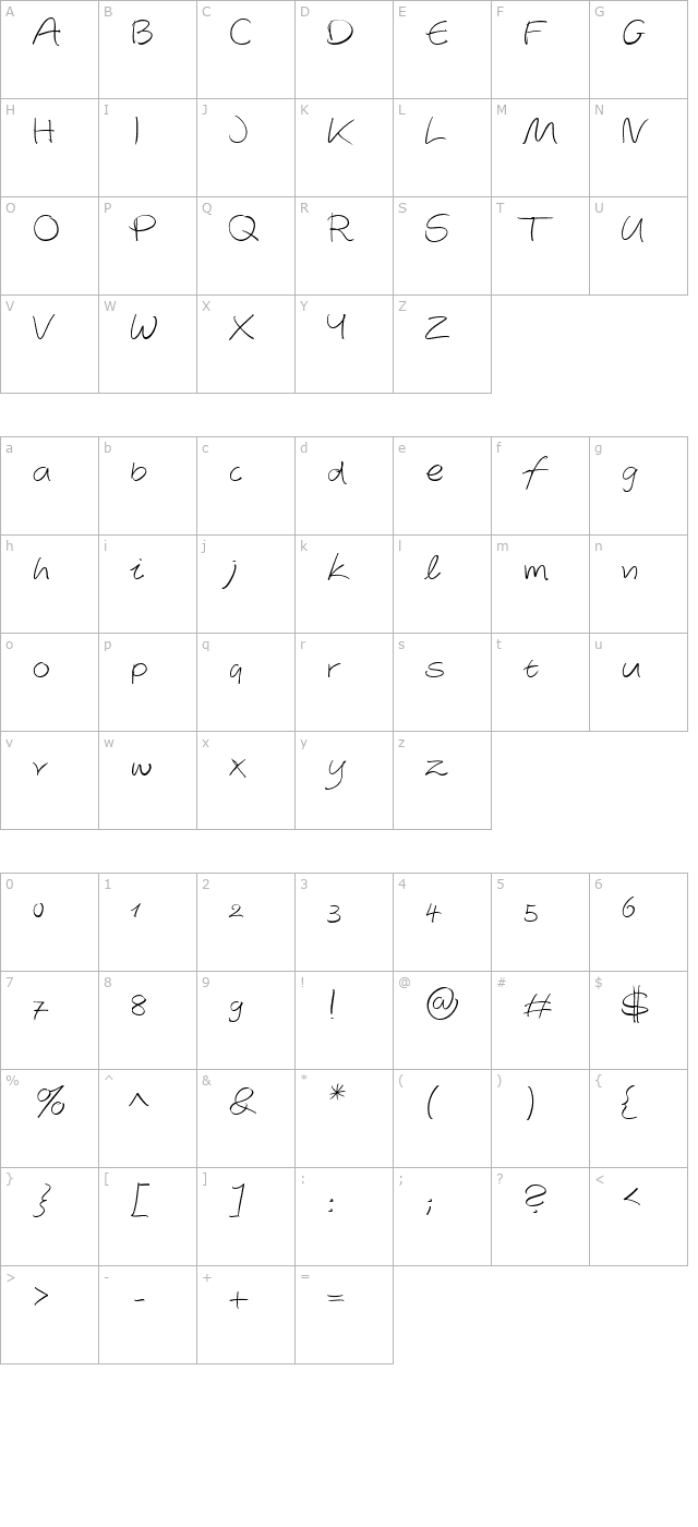 autographscriptef-lightalt character map