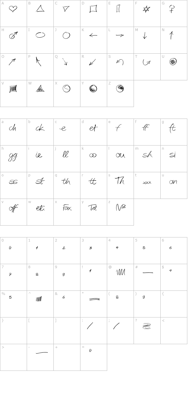 autographscriptef-lightextra character map