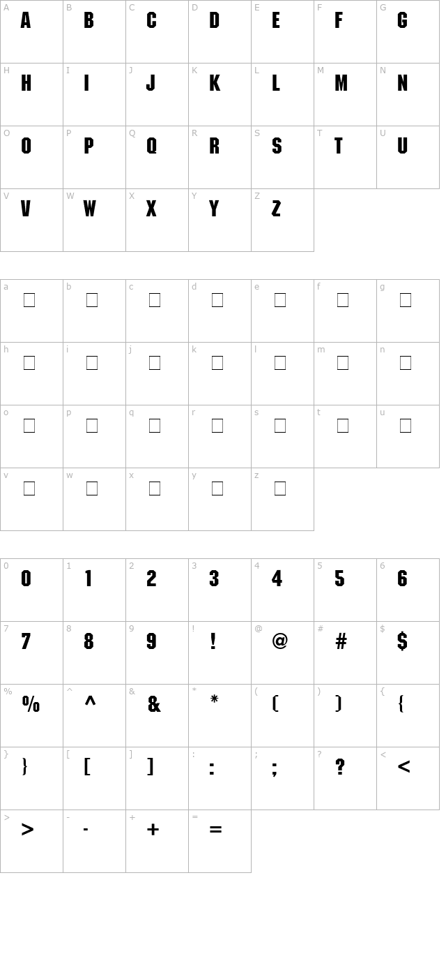 Automaton Caps SSi character map