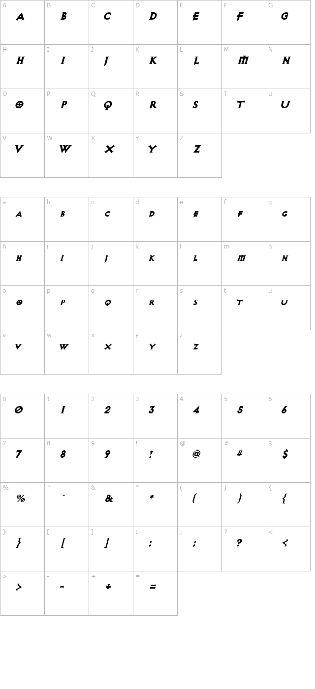 avalonquest-blackitalic character map