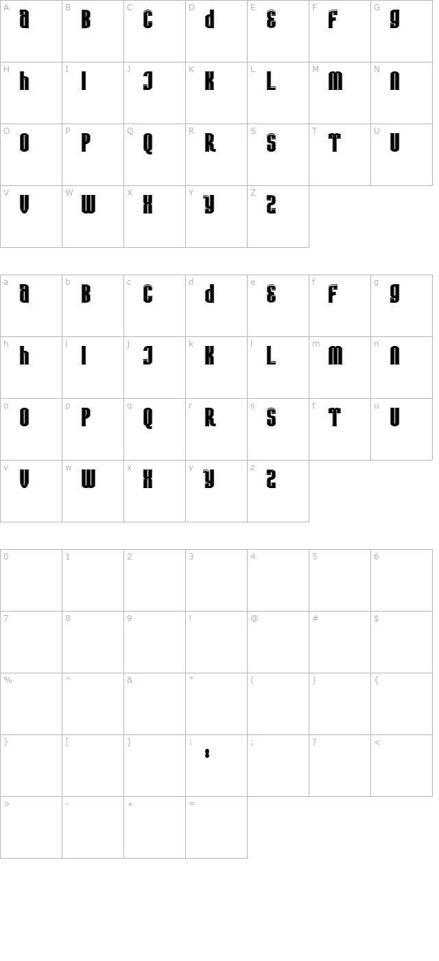 avatar-bold character map