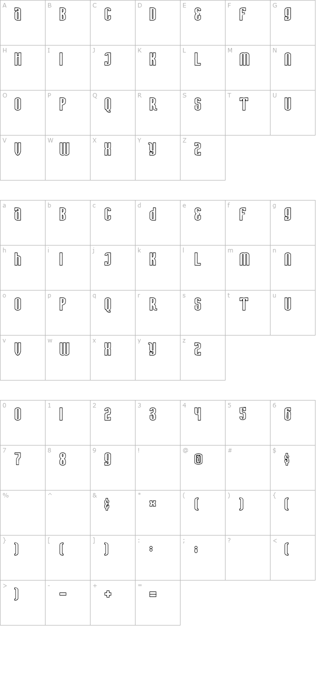 avatar-outline character map