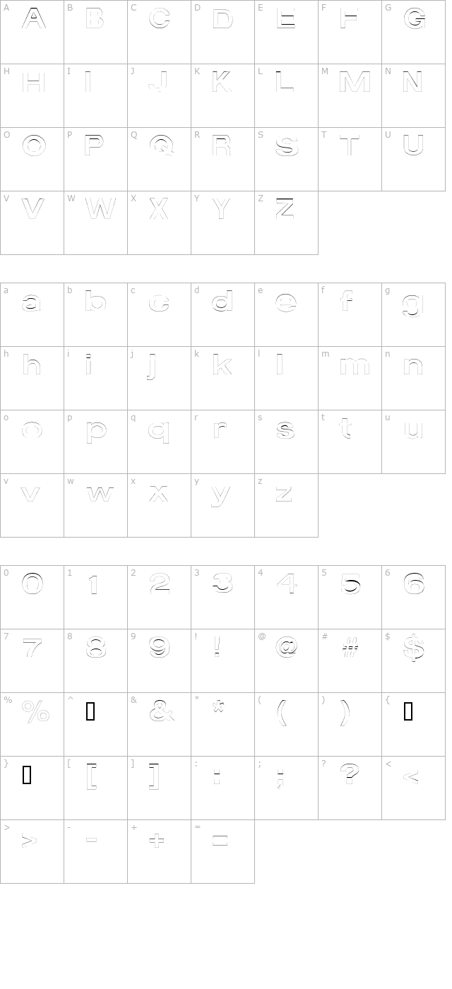 AverageOutline character map