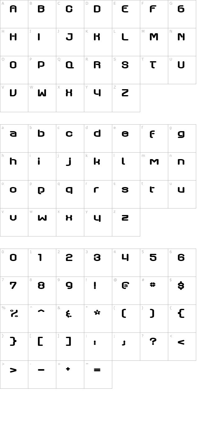 axaxax-regular character map