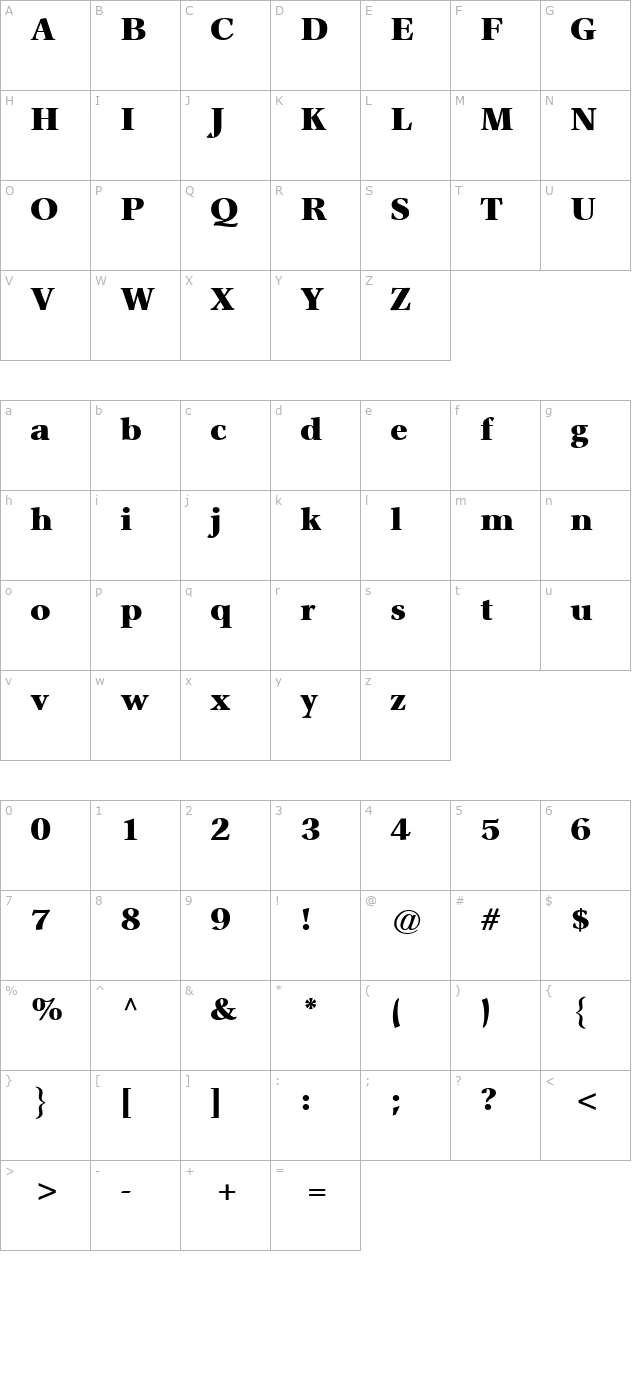 Axiomatic Black SSi Black character map