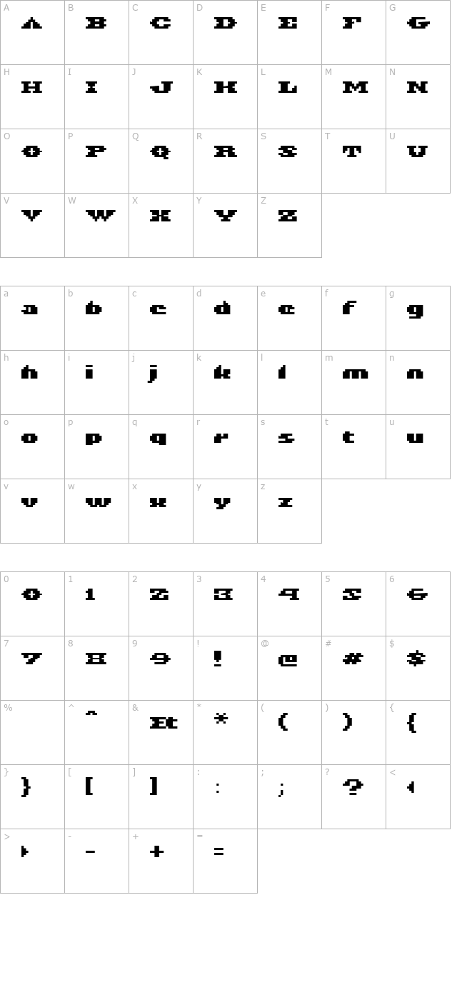 Azteca character map