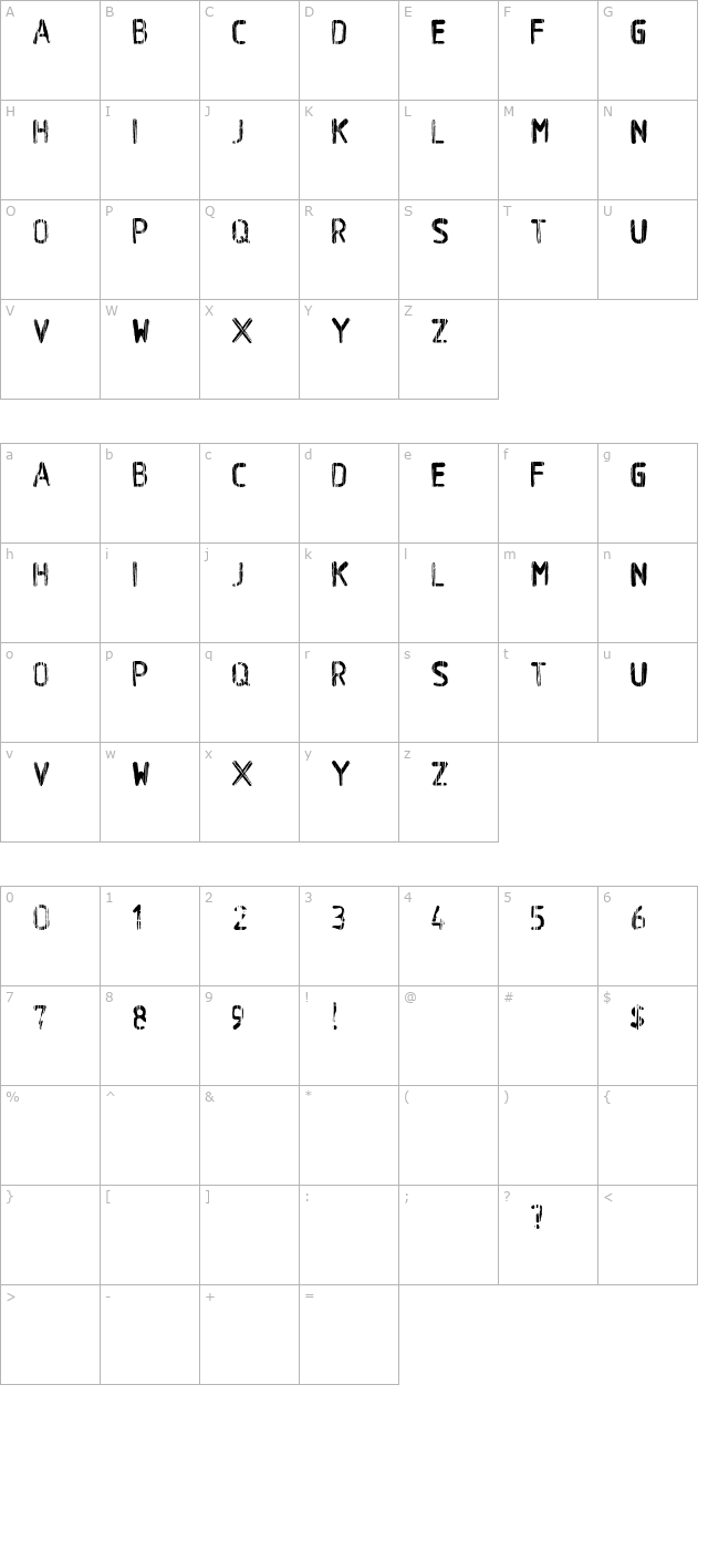 BA Wet Paint character map