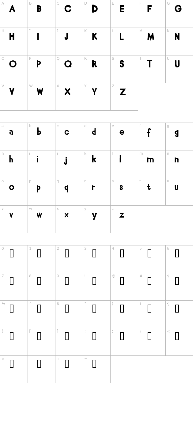 Babe Bamboo character map