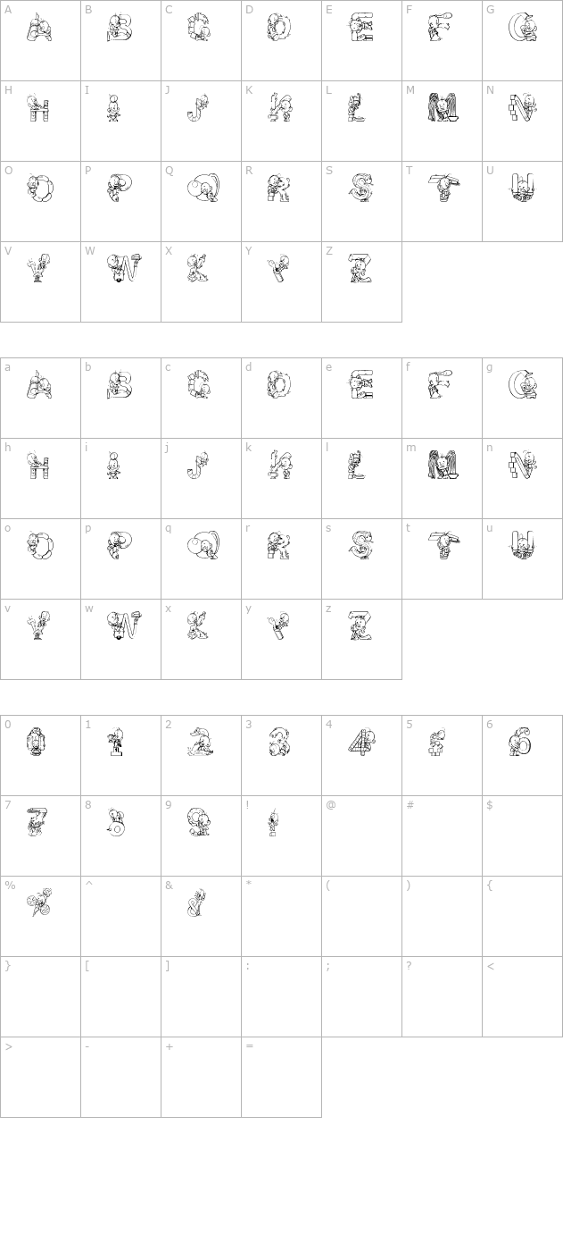 Baby ! character map