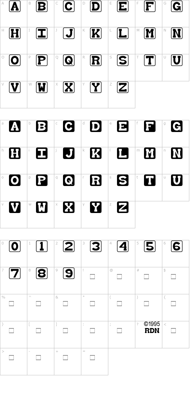 Baby Blocks character map