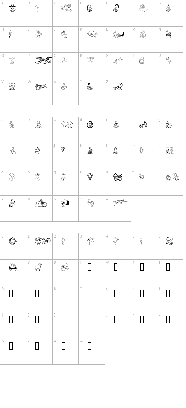 baby-time character map