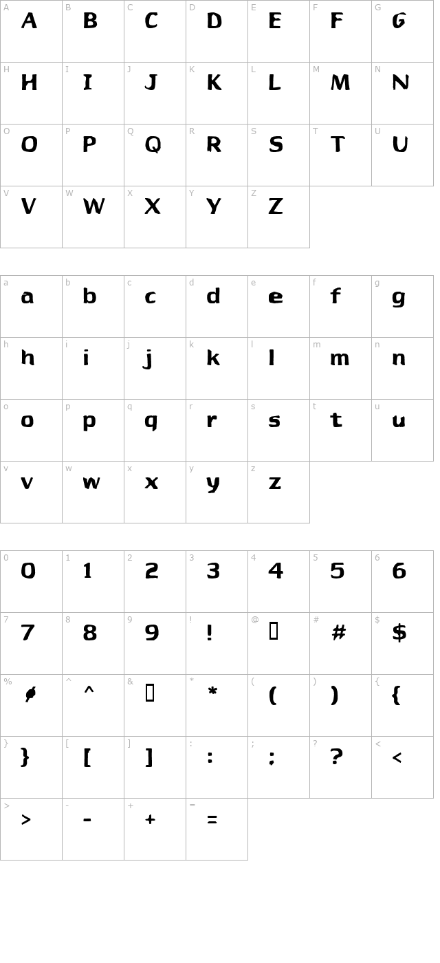 Babylon 27 character map