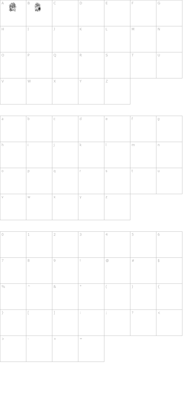 BabysBreathStPatsRegular character map