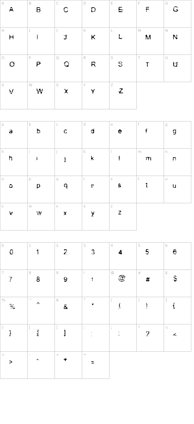 Bad Cargo character map