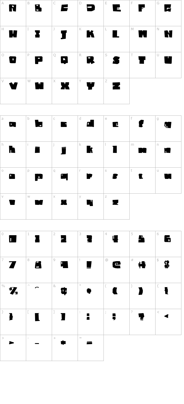 Badger Fatboy Regular character map