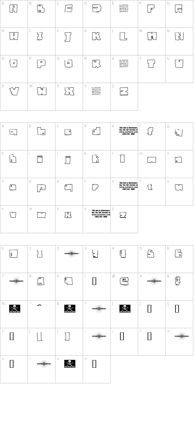 badger-fatboy-unpaid-demo character map