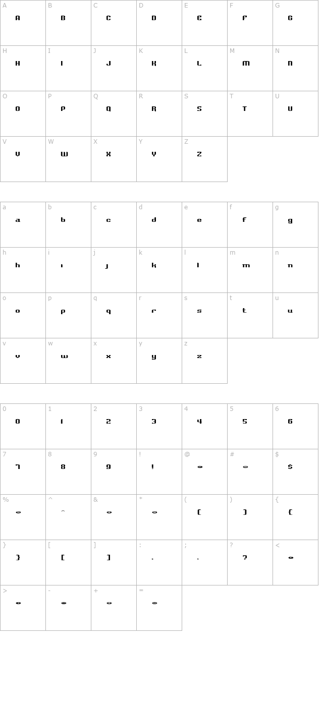 Badloc ICG Compression character map