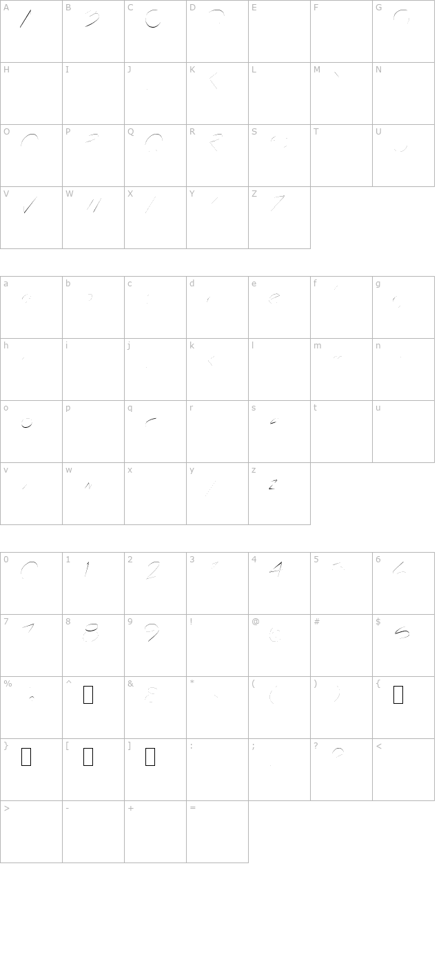 Badplace 1 character map