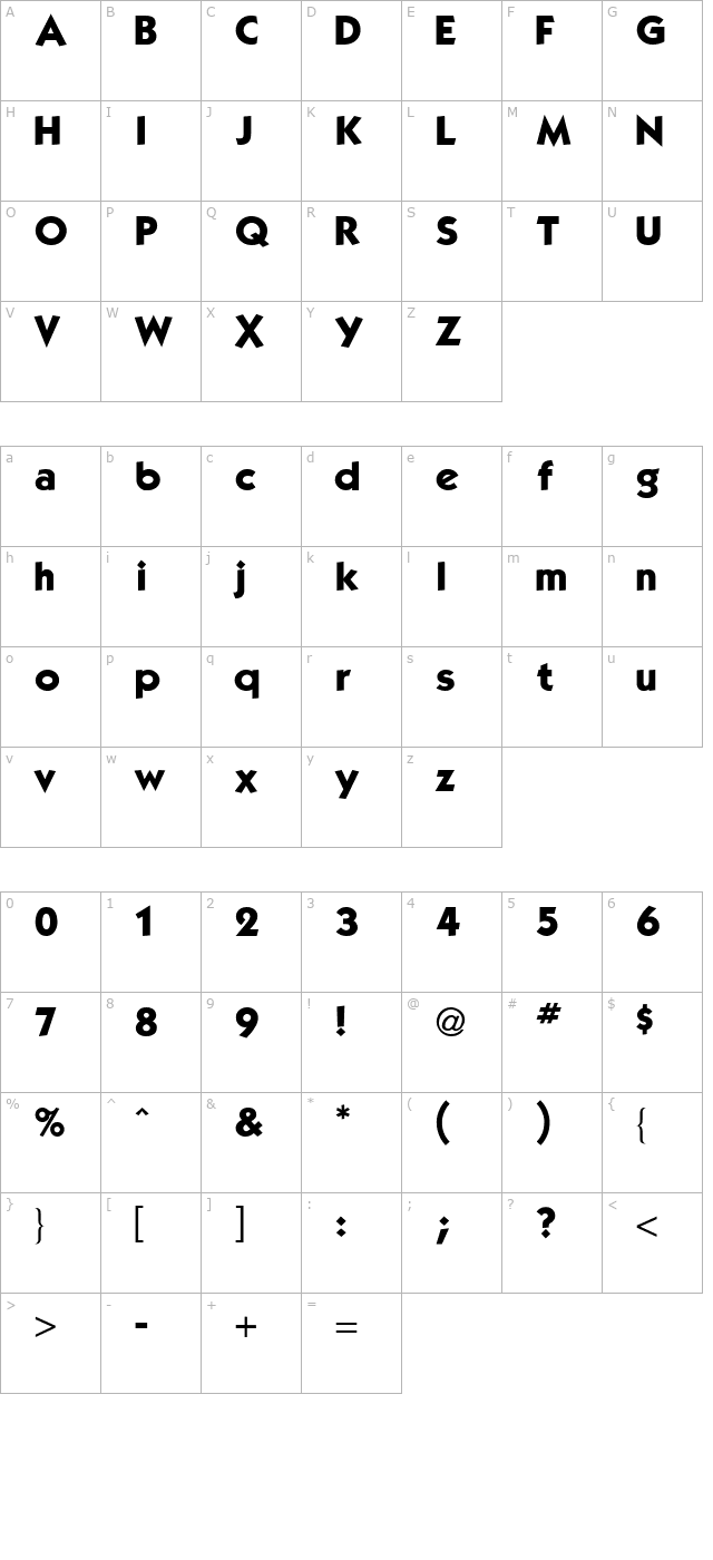 Baker Book character map