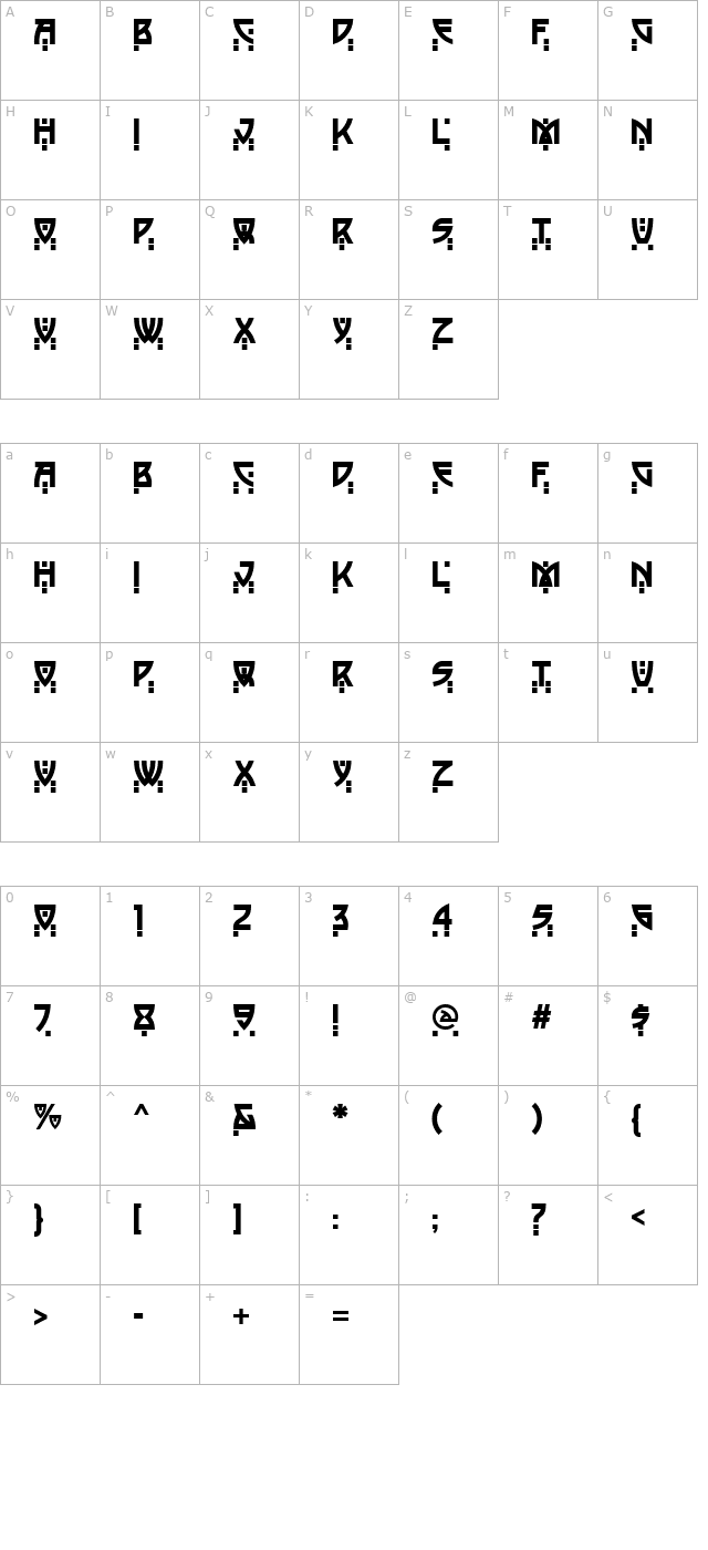 BalaCynwyd character map