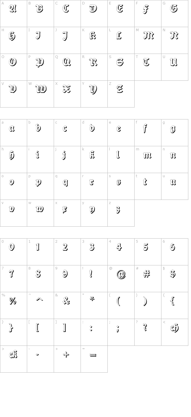 BalladeShadow character map