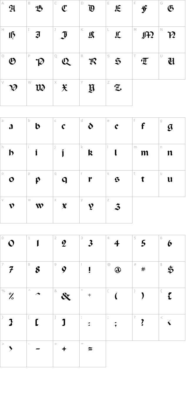 BallistaDisplayScriptSSK character map